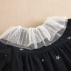 Baby Black Muslin with Glitter Stars