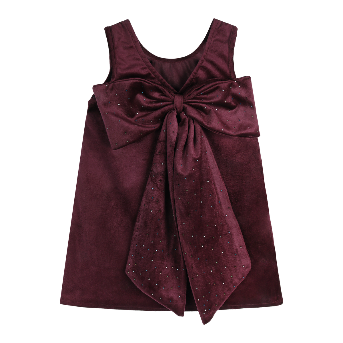 Burgundy Bow Crystal Dress