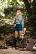 Evergreen Gingham Ruffle Top & Shorts Set