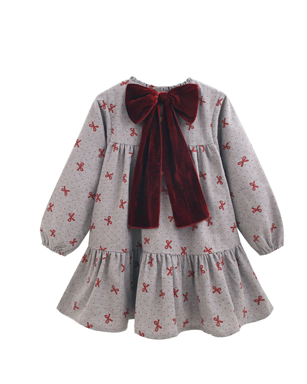Burgundy Bow Girl Dress
