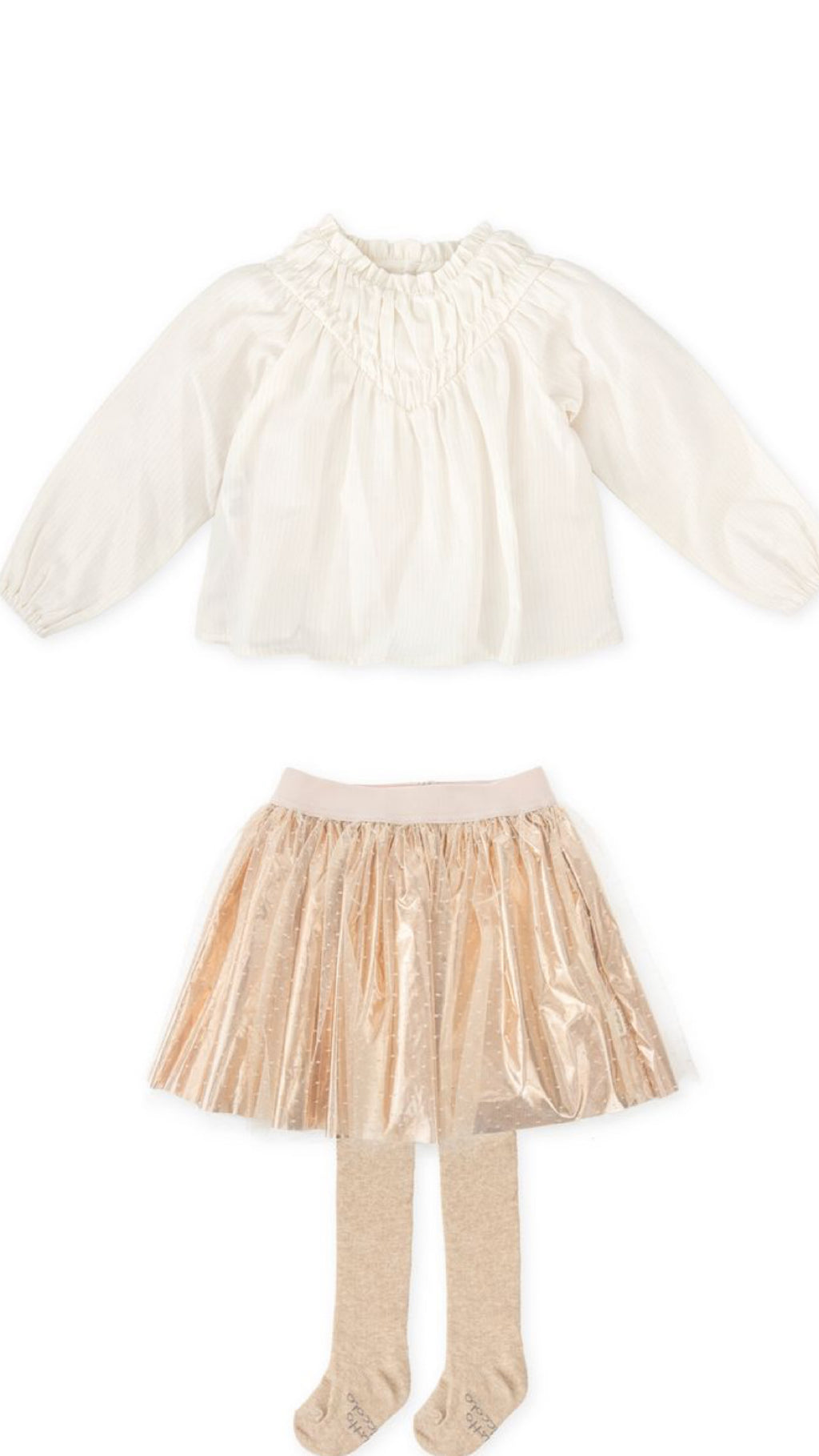 Gold Metallic Skirt Set