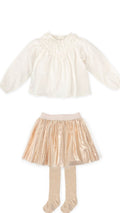 Gold Metallic Skirt Set