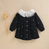 Girl Black Muslin with Glitter Star Dress