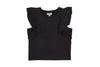 Black Studded Flutter Top