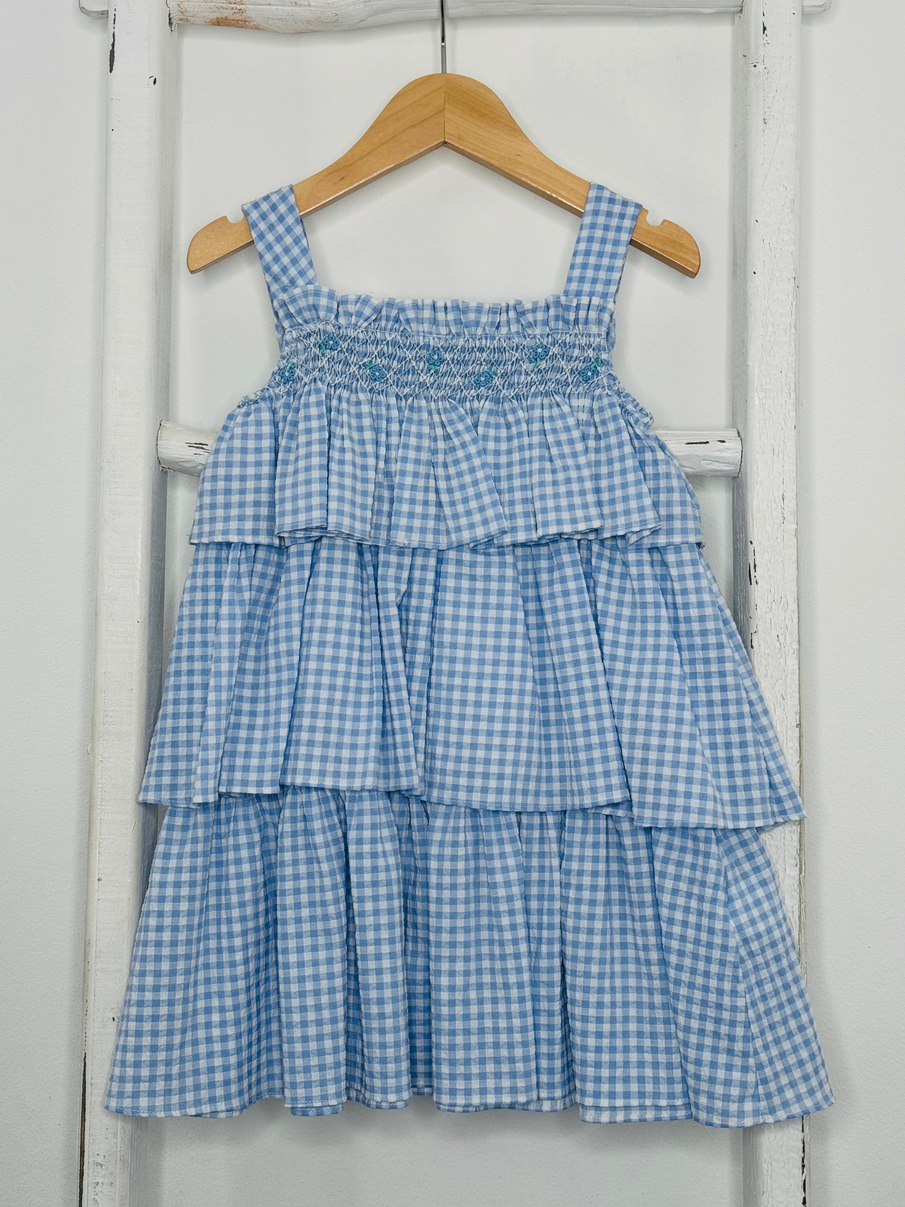 Vichy Blue Smock Dress