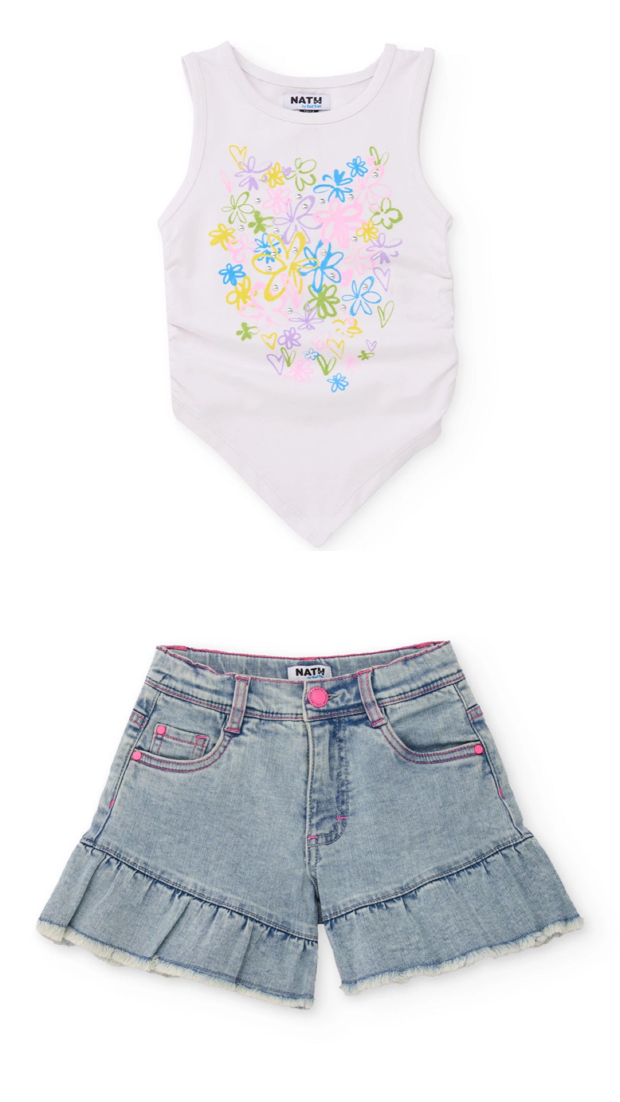 Pointed Top & Shorts