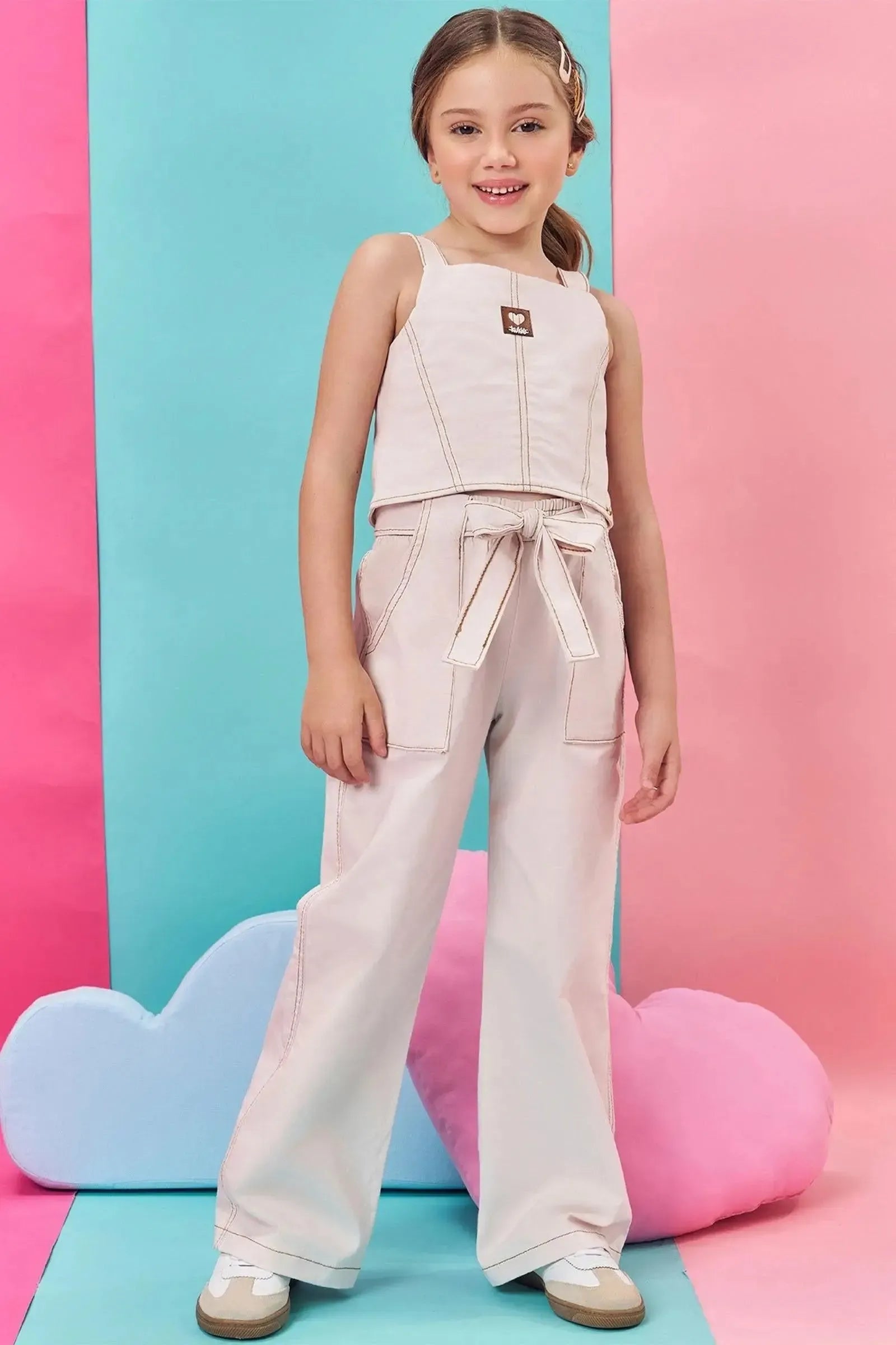 Beige Denim Set