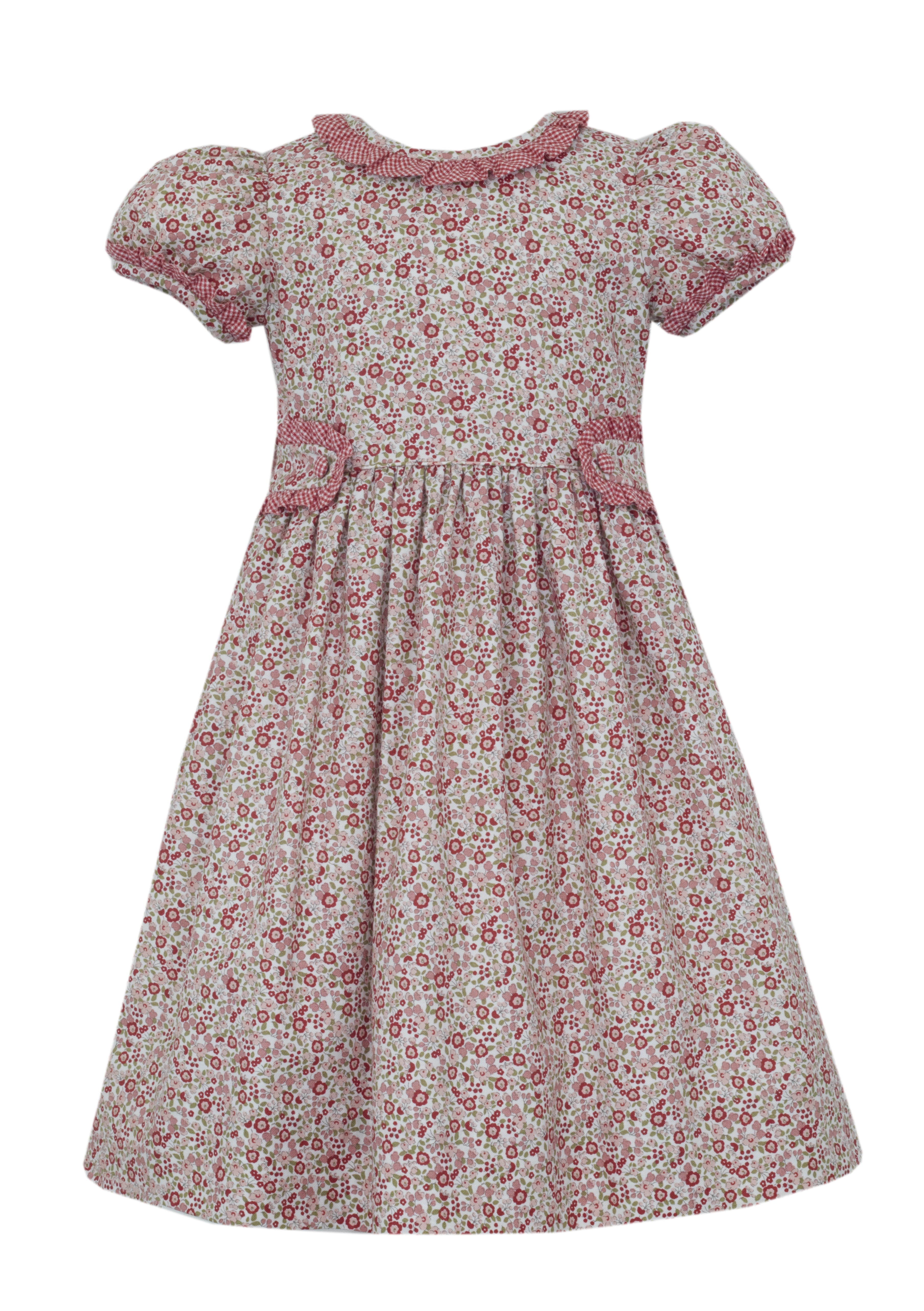 Round Vichy Neck Flower Dress