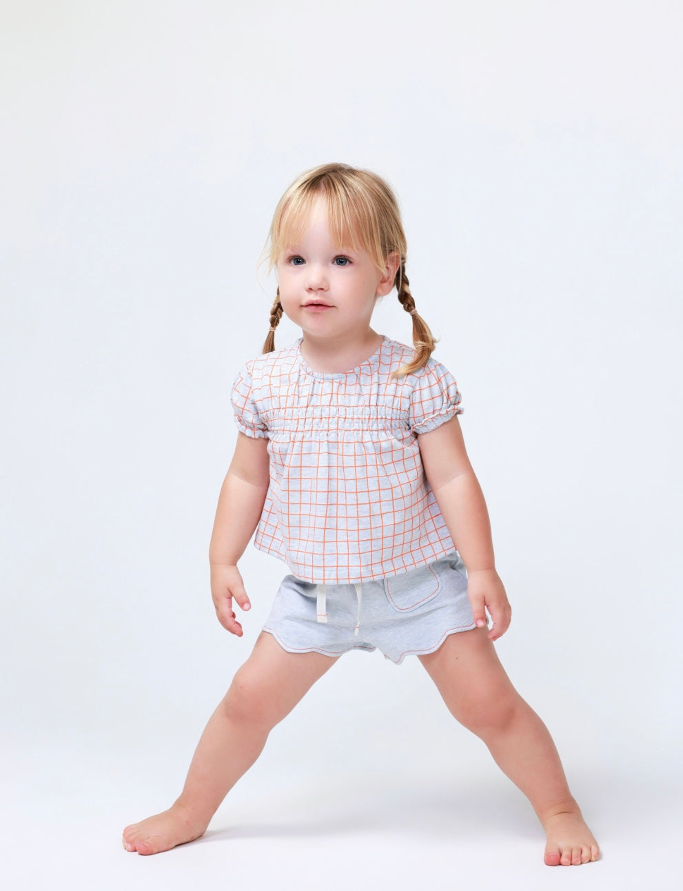 Orange & Grey Girl Set