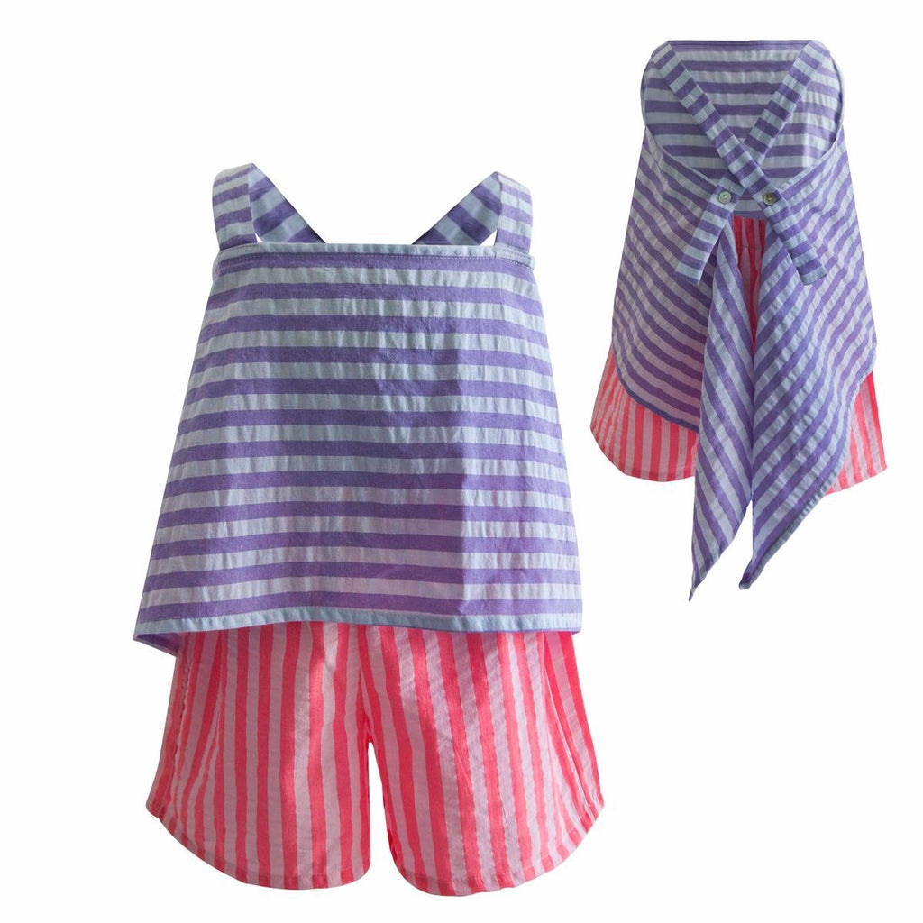 Two Toned Open Back Short Set