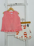 Coral Vichy Short Set