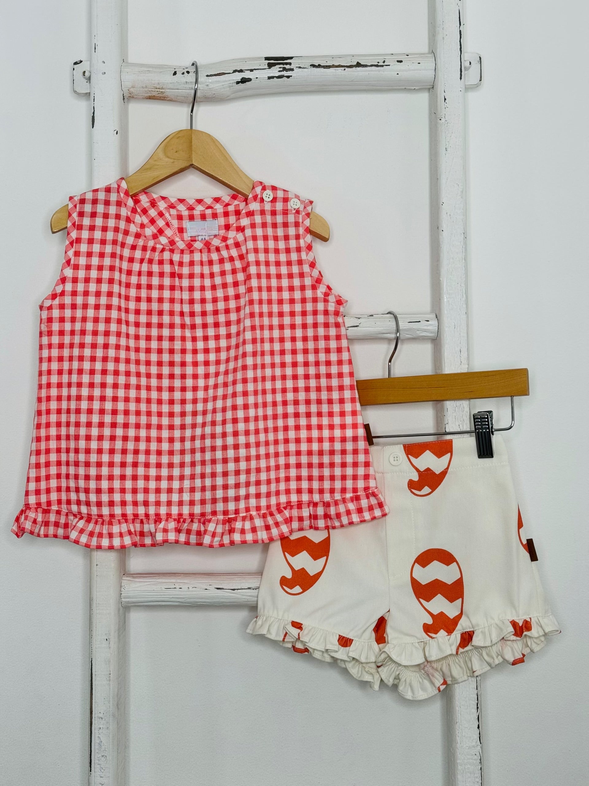 Coral Vichy Short Set