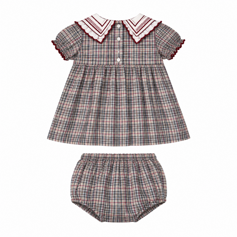 Burgundy Plaid Baby Dress