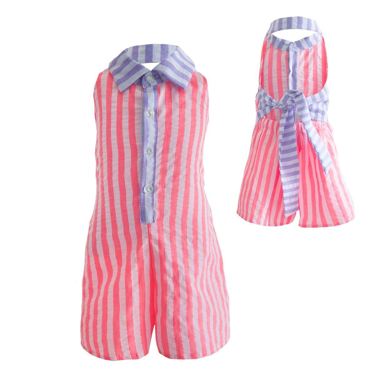 Two Toned Open Back Romper