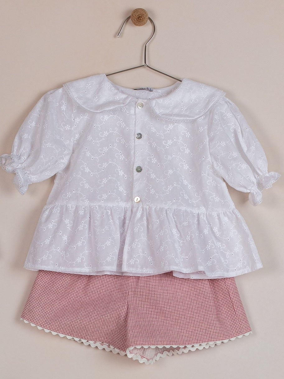 Eyelet & Vichy Short Set
