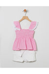 Pink Ghingham Short Set