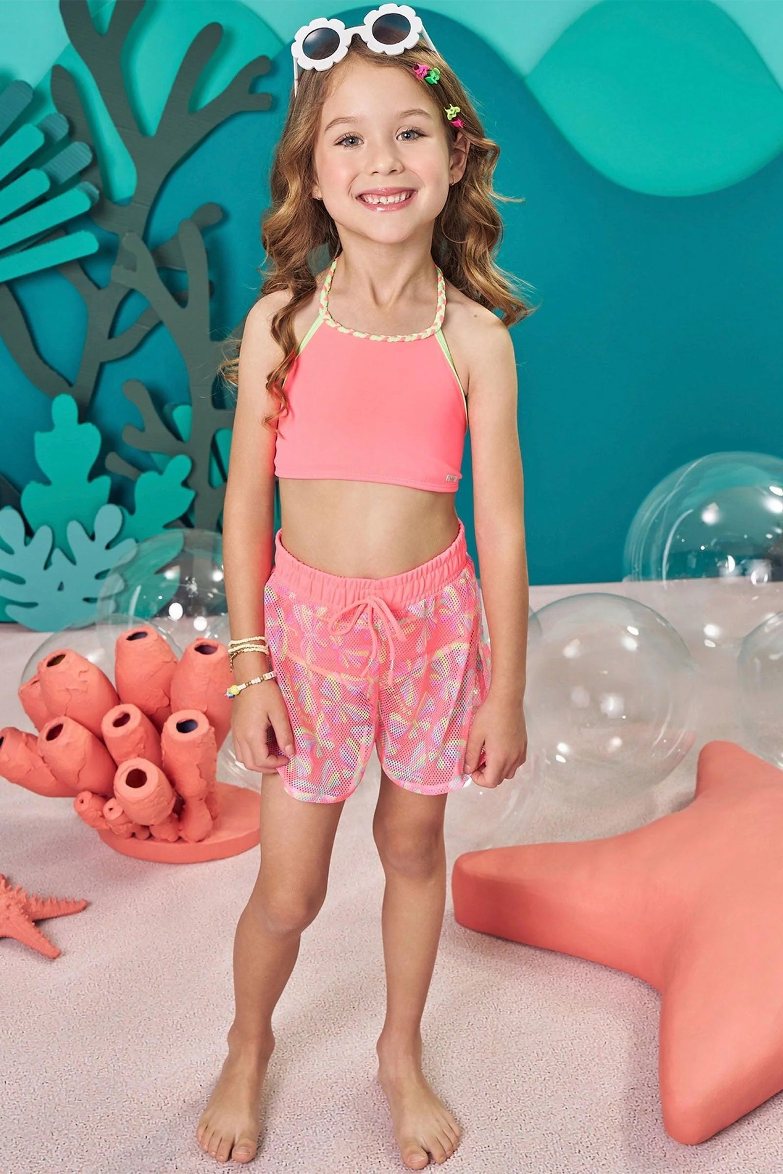 Pink Three piece Bikini Set