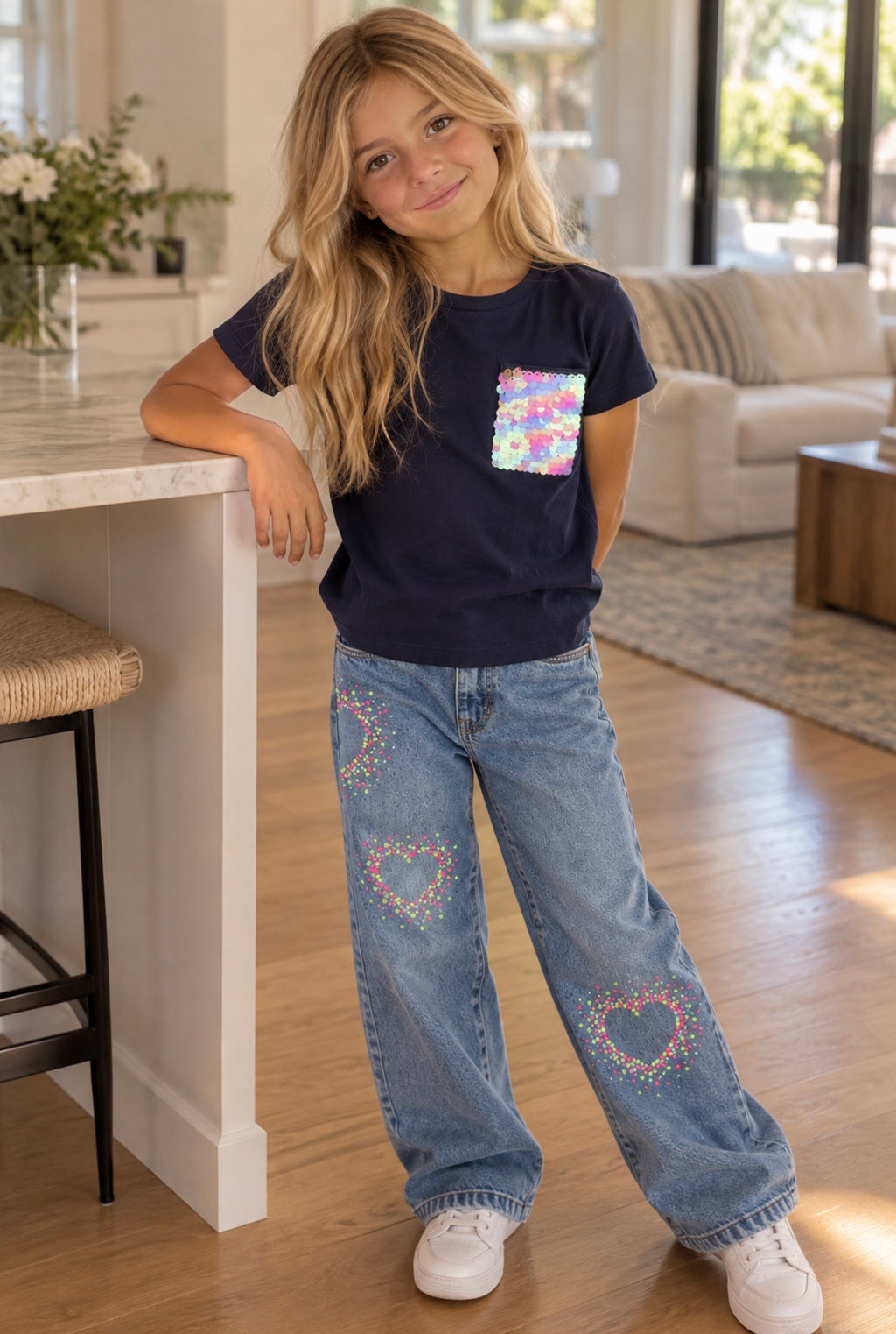 Sequin pocket top