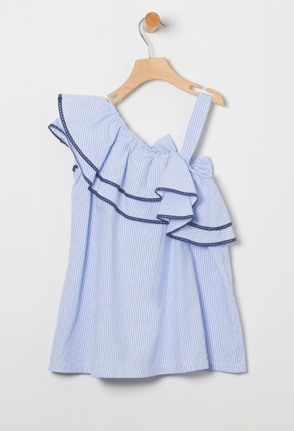 Stripes One Shoulder Dress