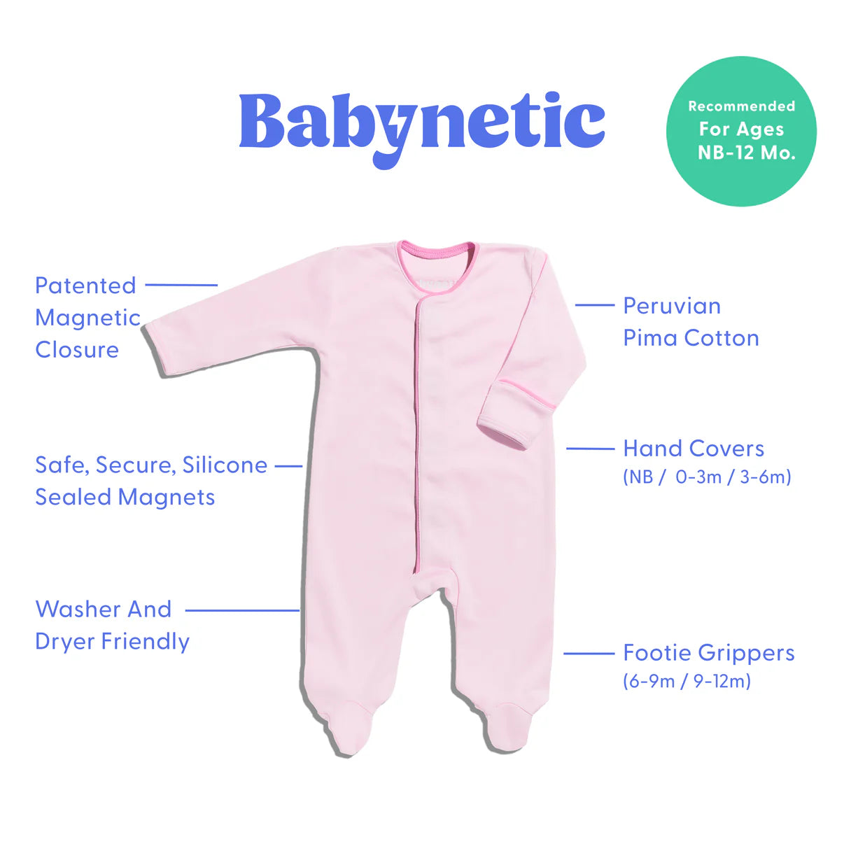 Petal Pink Magnetic Footie