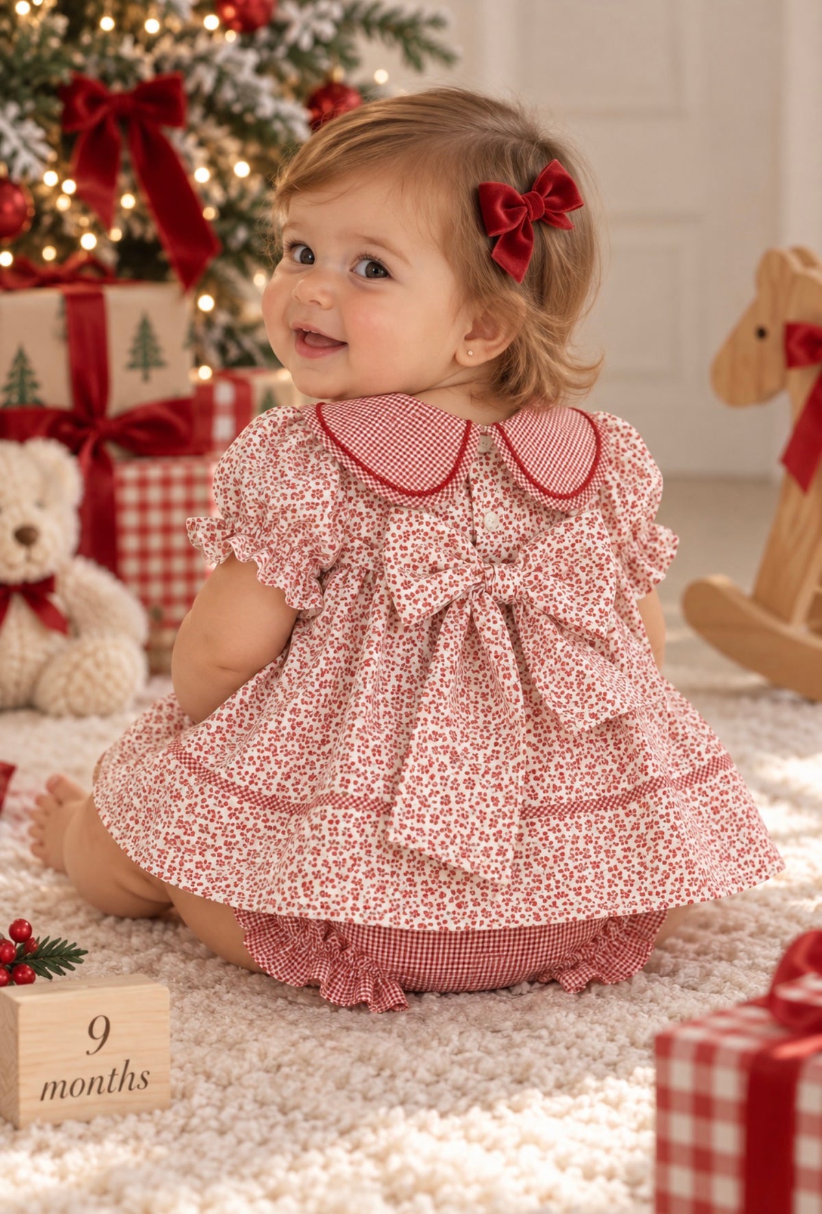 Cranberry Boxwood Petal Neck Dress