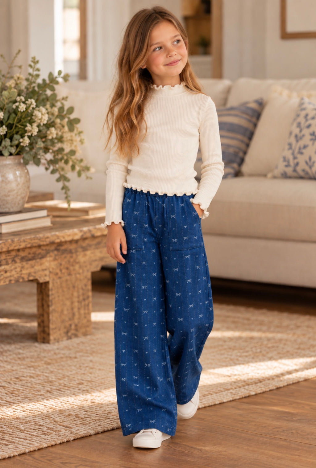 Denim Pant Ribbon Set