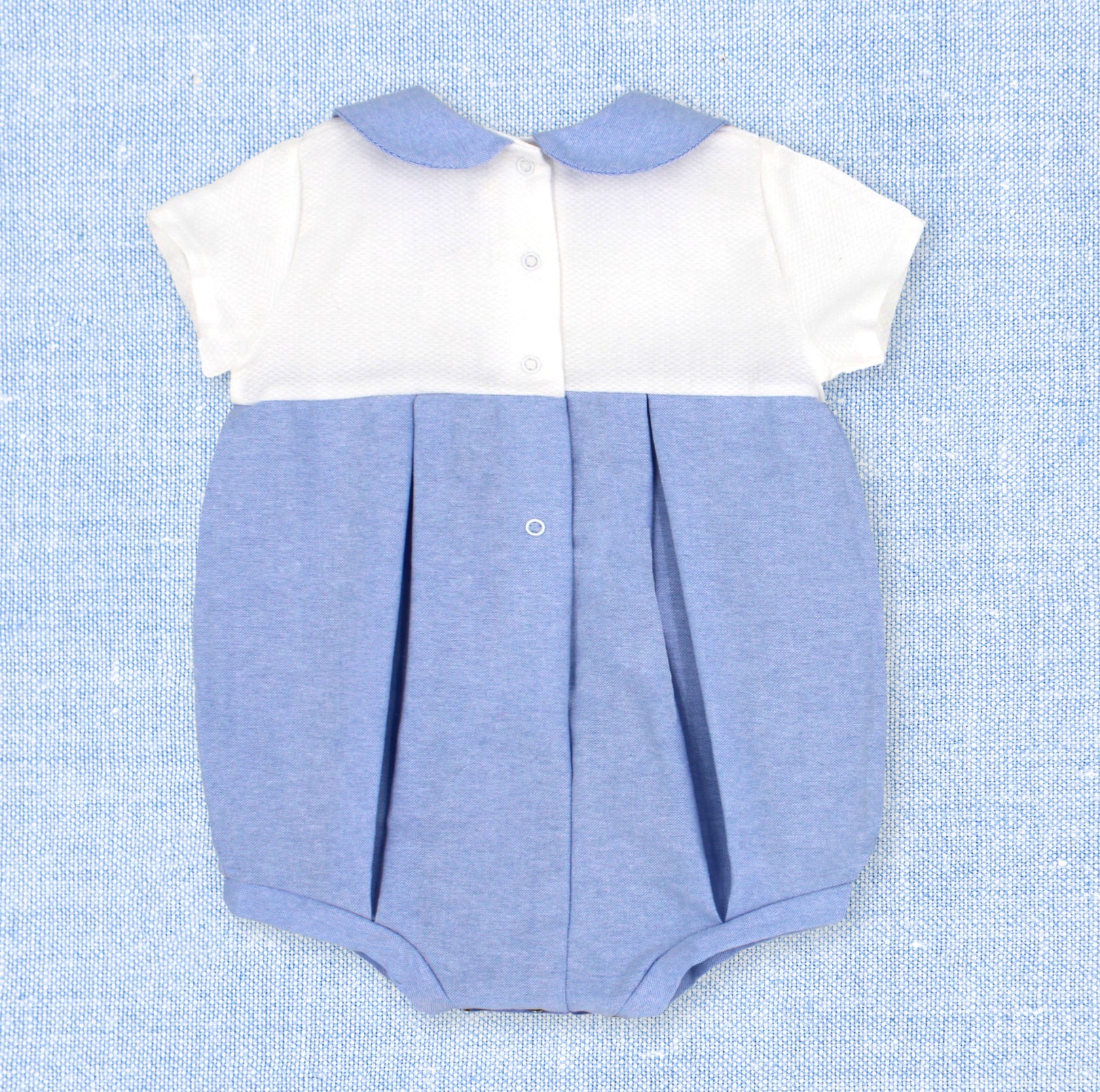 Baby Boy Light Pique and Linen Bubble