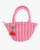 Pink Cherry Raffia Bag