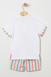Multi Stripes Polo Set