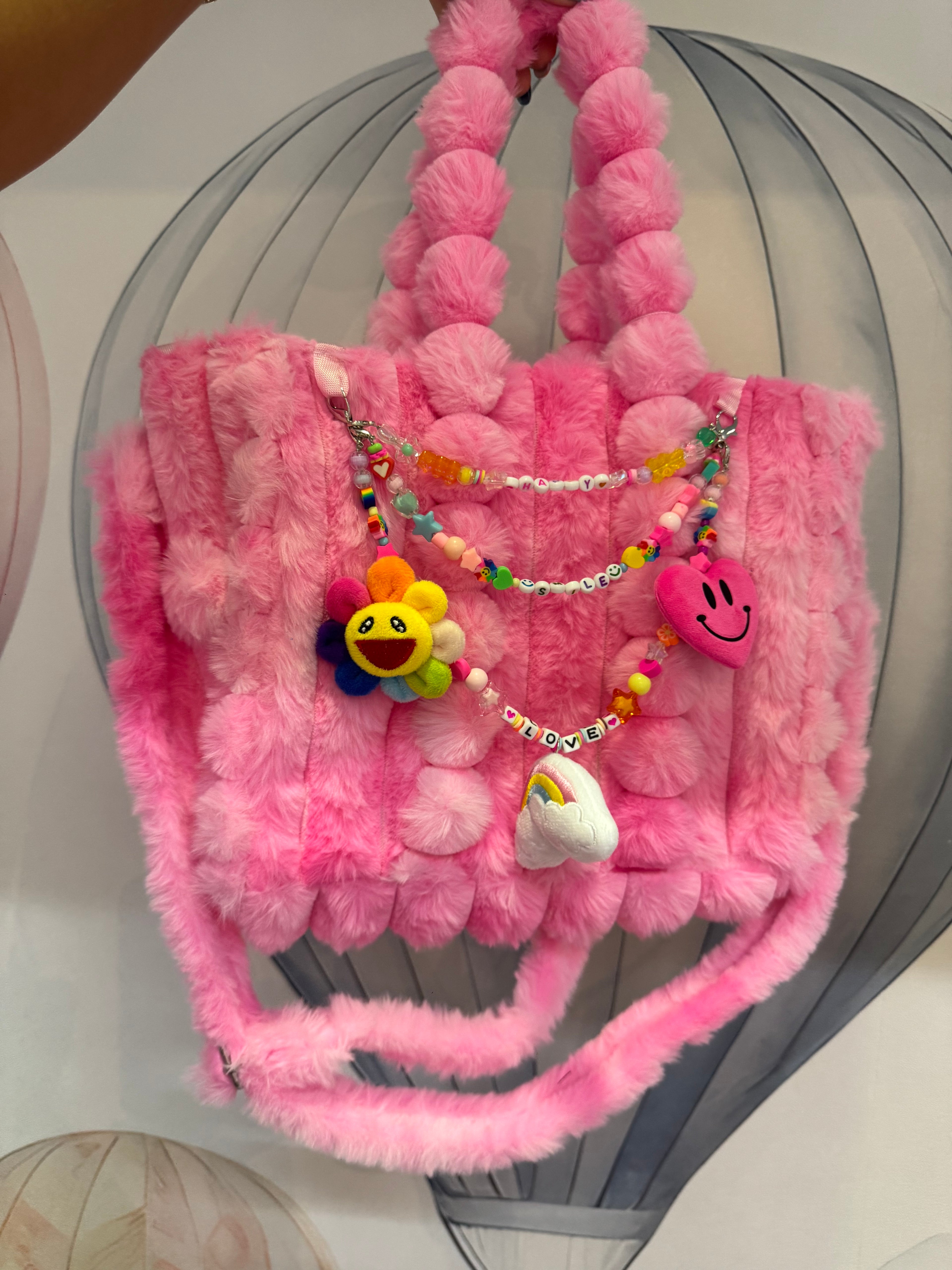 Hot Pink Fur Tote Bag