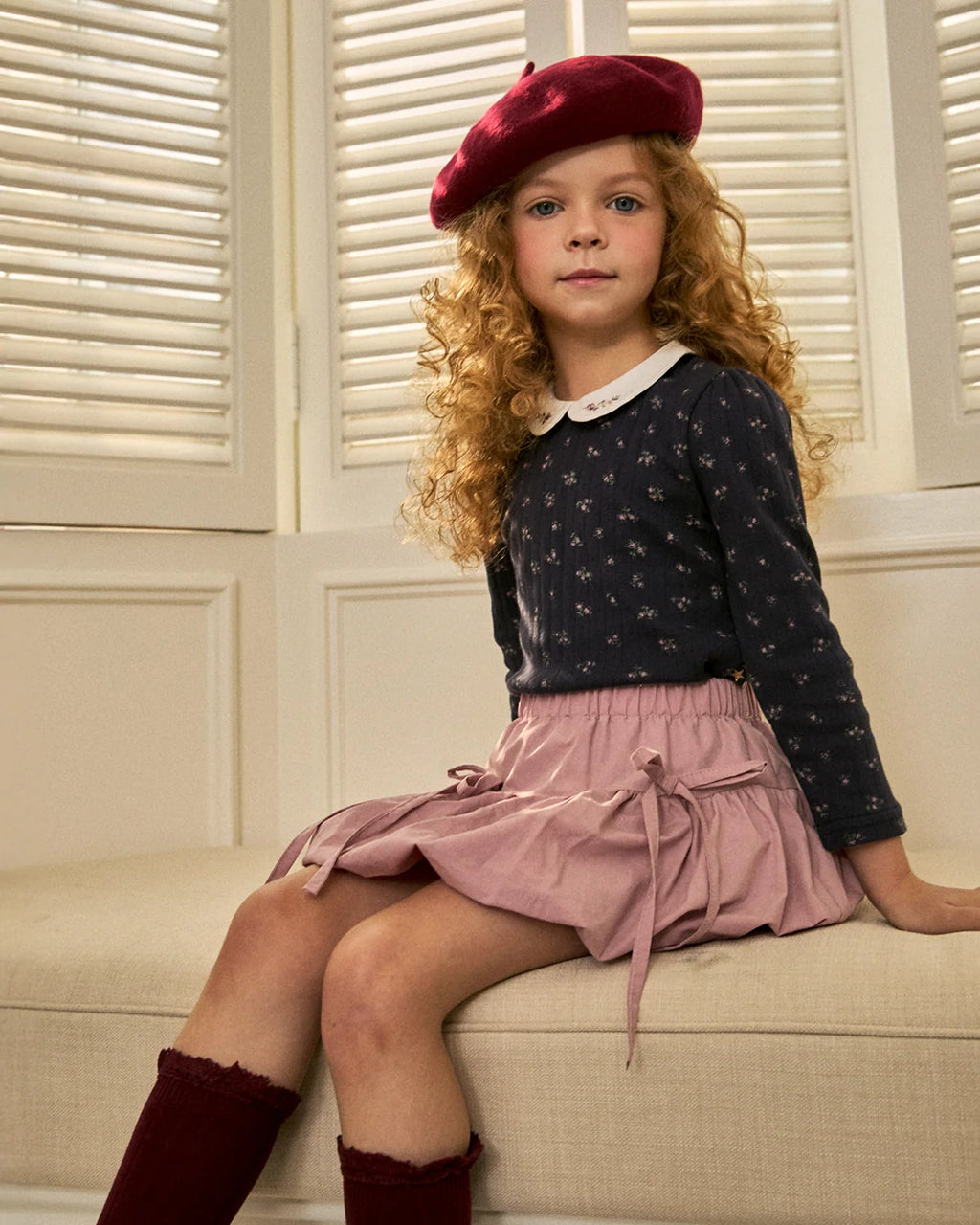 Olivia Collar Top & Skirt Set
