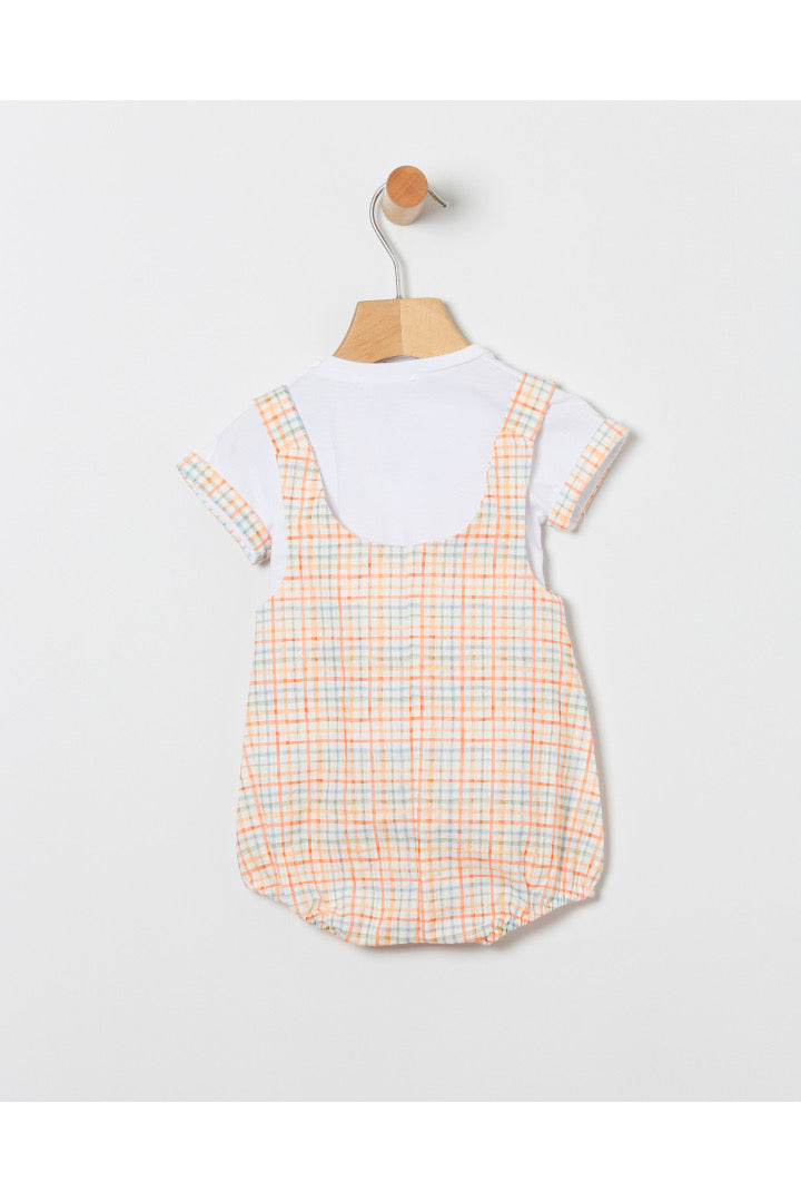 Orange Ghingham Romper