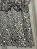 Sequin Silver Big Bow Dress