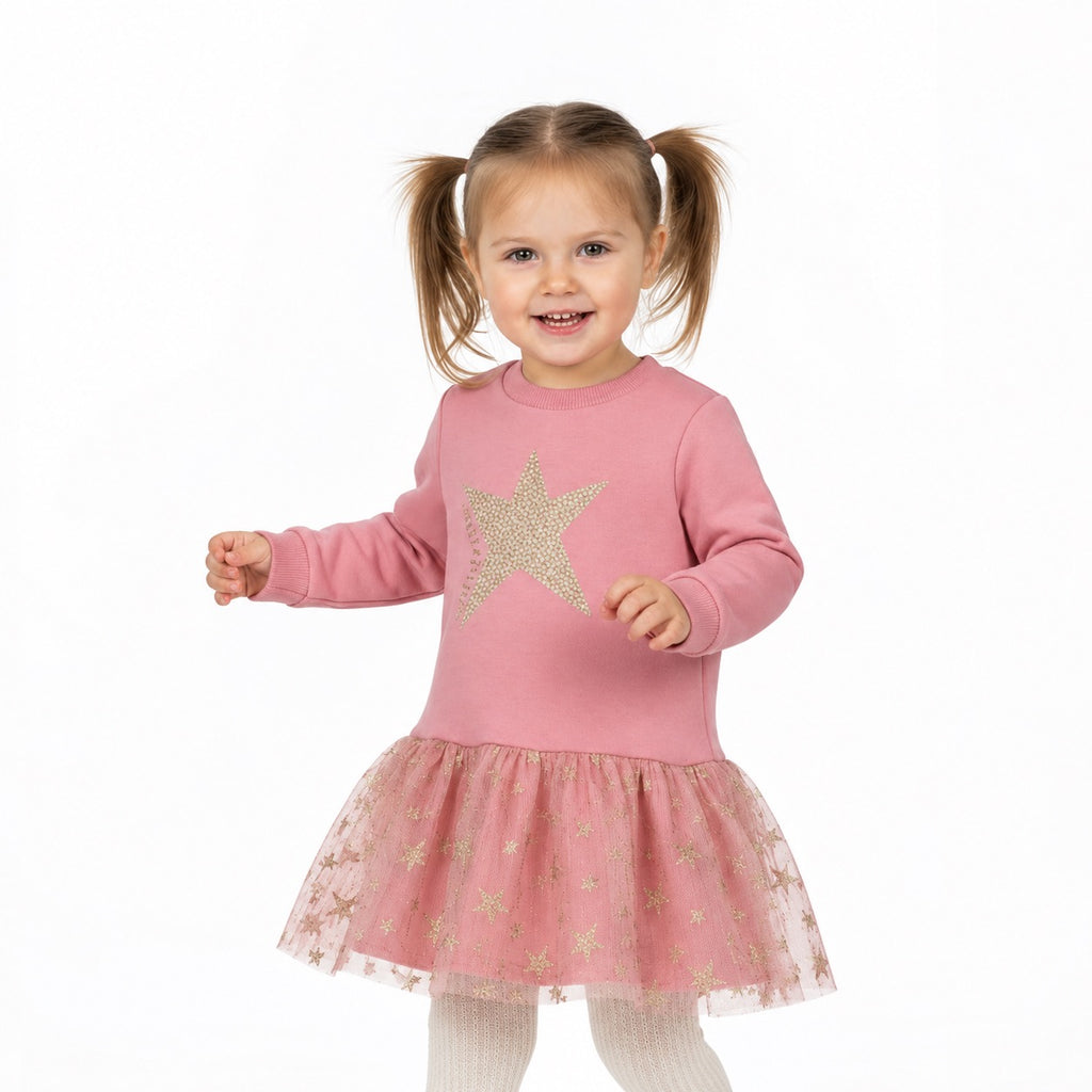 Star Dress With Tulle Mix