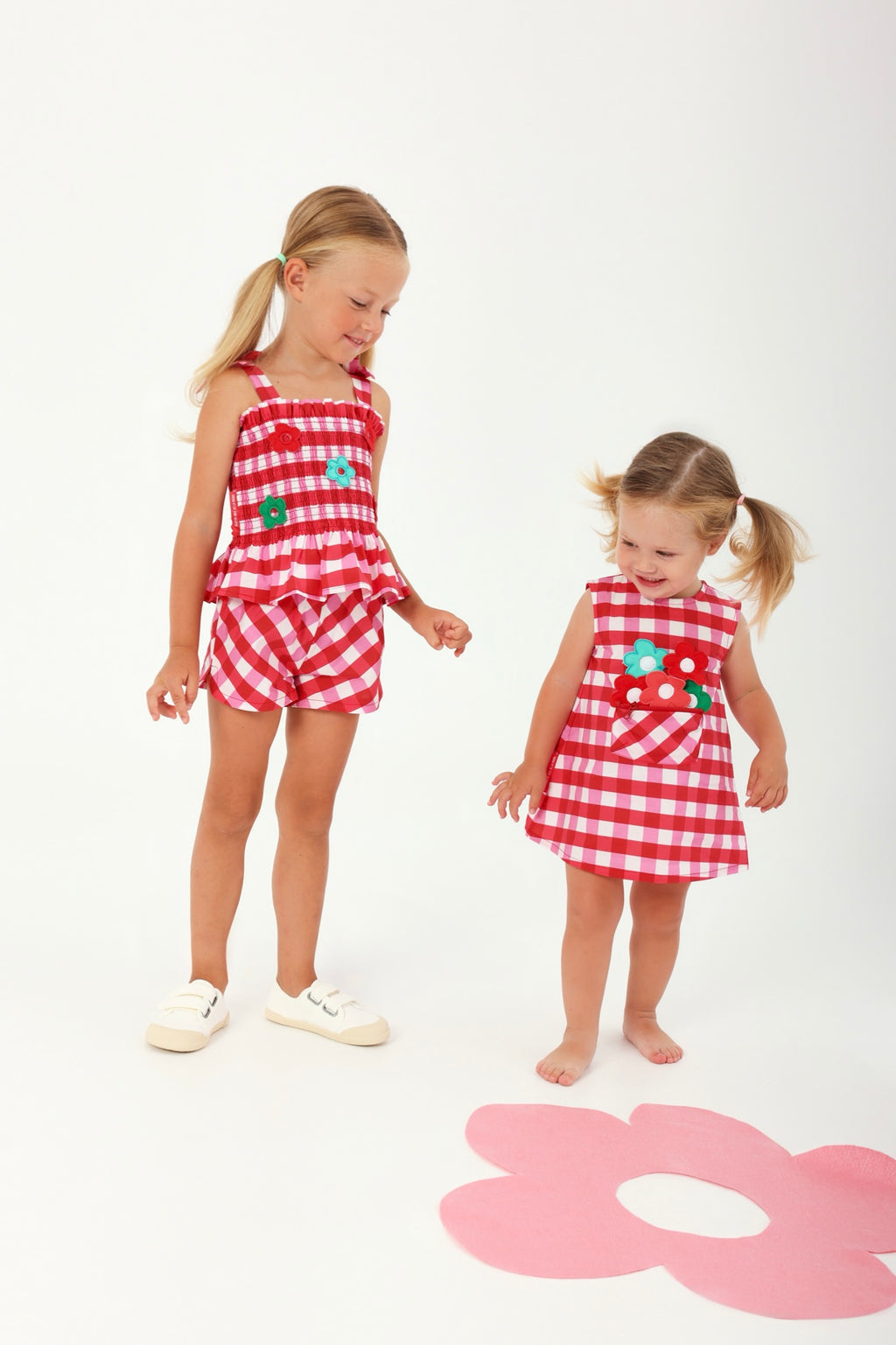 Gingham Flower Dress