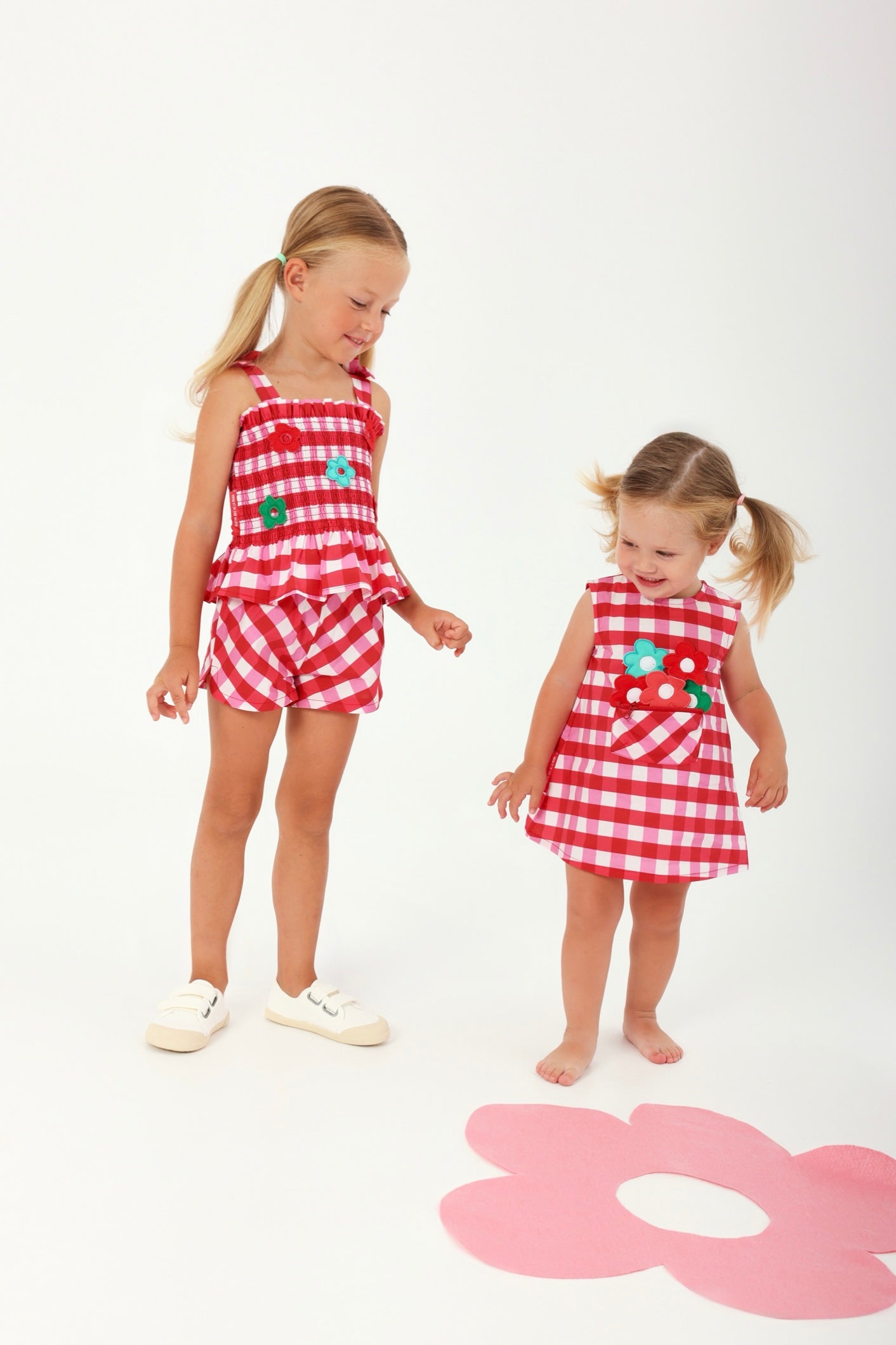 Gingham Flower Dress