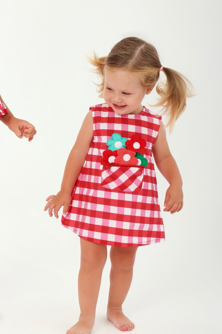 Gingham Flower Dress