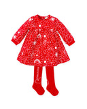 Doodles Red Dress with Tights