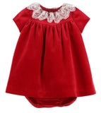 Velvety Red Baby Dress