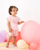 Ghingham Pink short Set