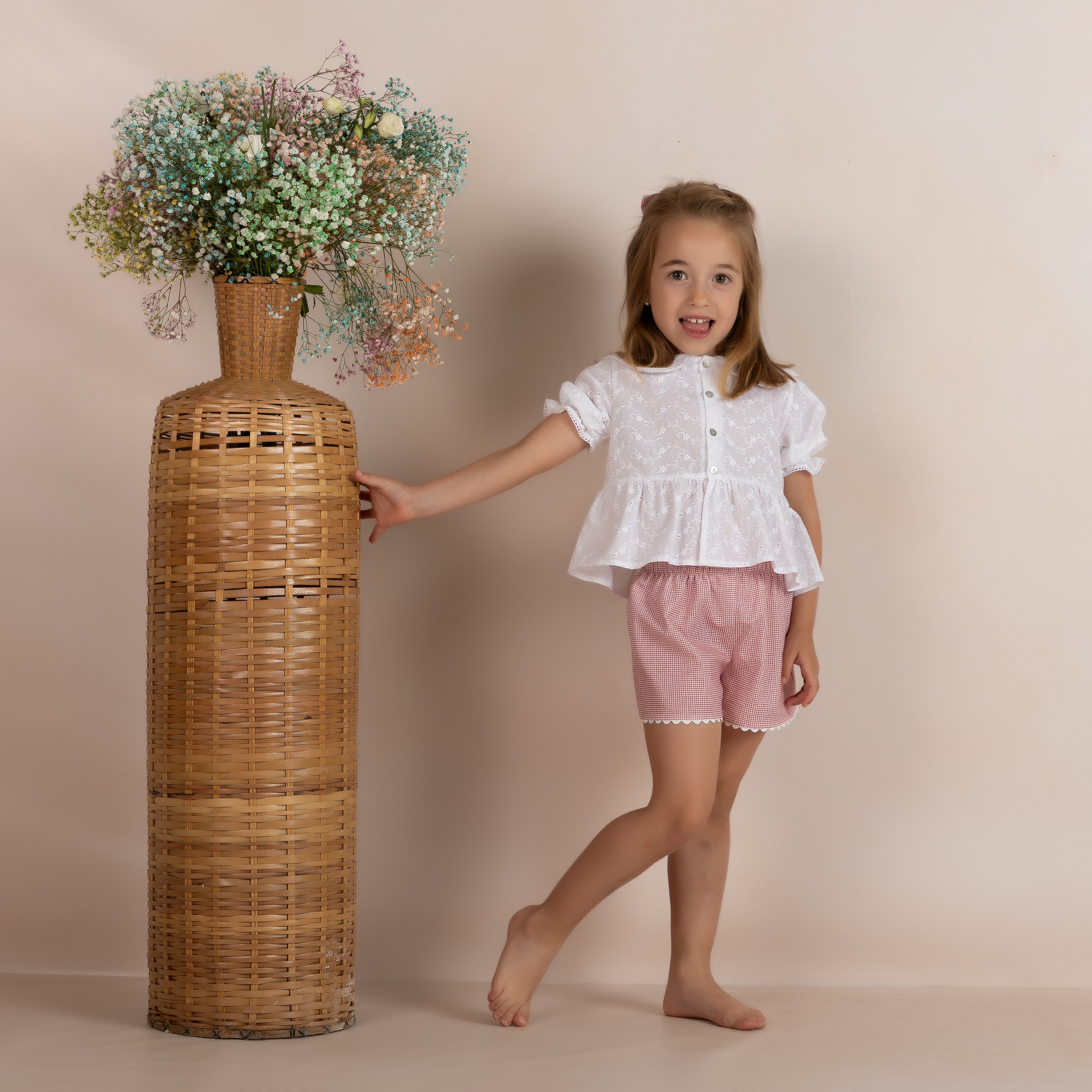 Eyelet & Vichy Short Set