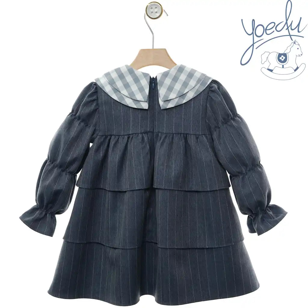 Bluebell Gingham Collar Tiered Dress