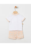 Orange Ghingham Short Set