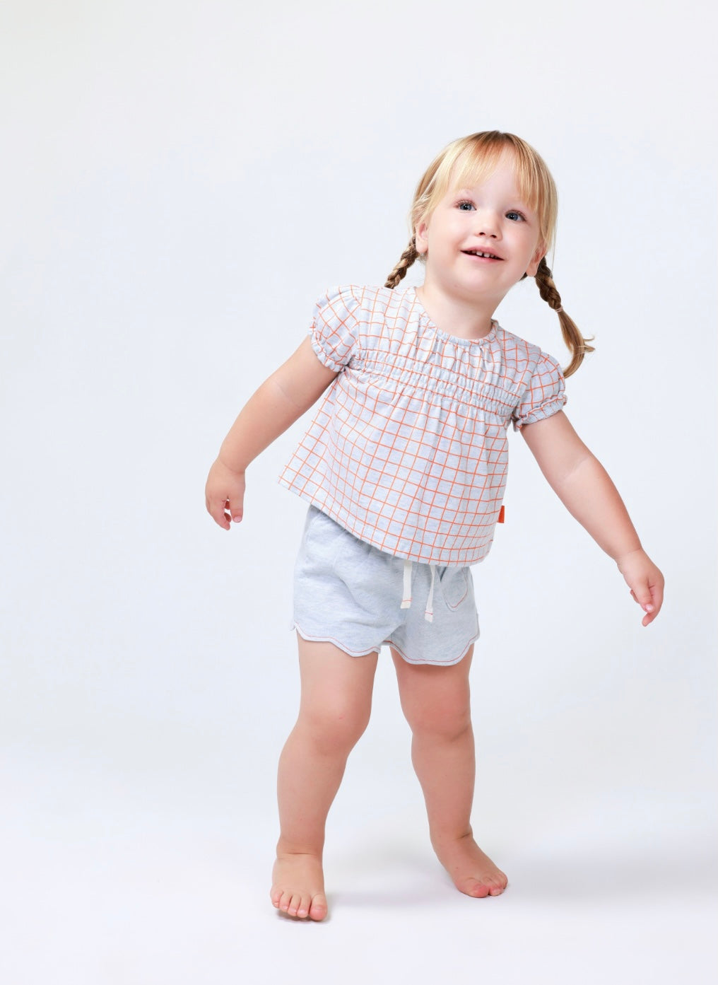Orange & Grey Girl Set