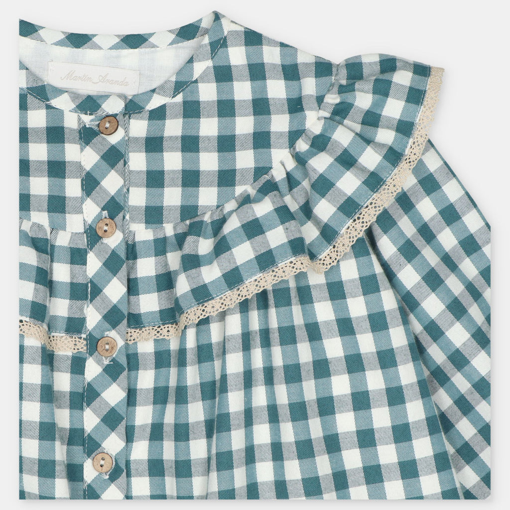 Ghingham Teal Dress