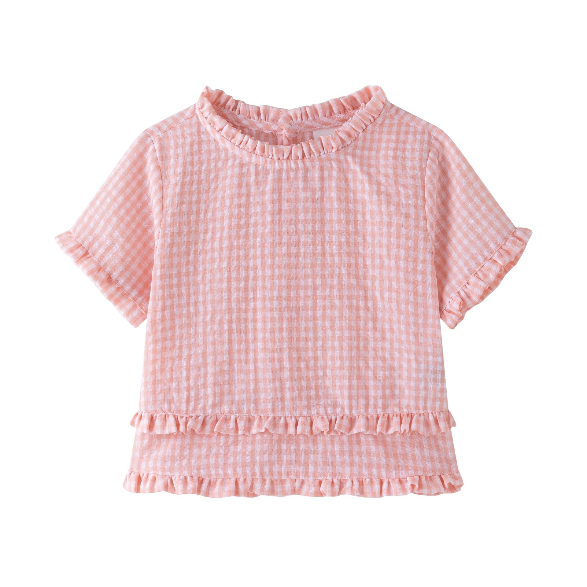 Coral Vichy Pant Set