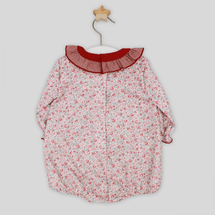 Houndstooth Collar Flower Romper