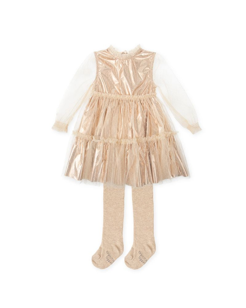 Tulle Metallic Gold Dress