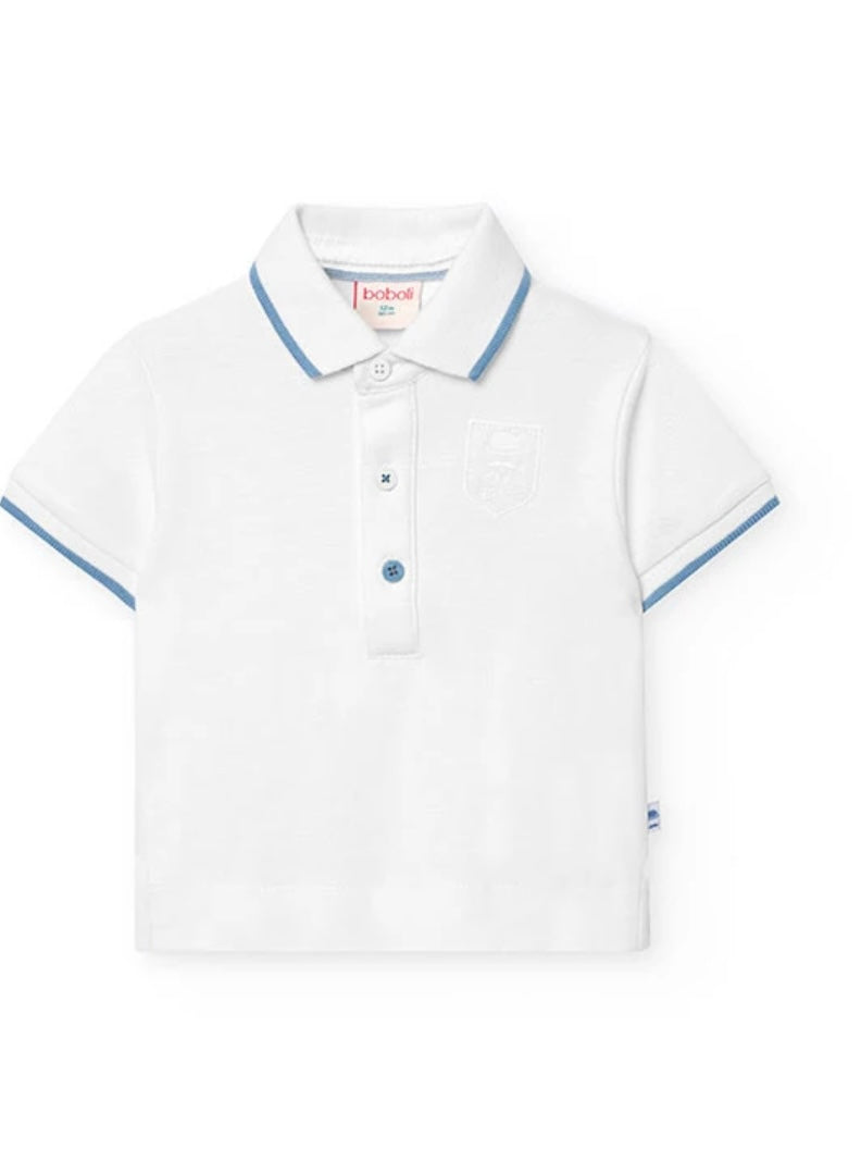 White Button Up with Blue Collar