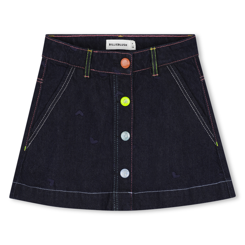 Post it Heart Embroidery Skirt Set